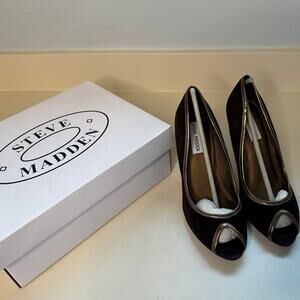 Steve Madden Anabelle Brown Suede Peep Toe Heels